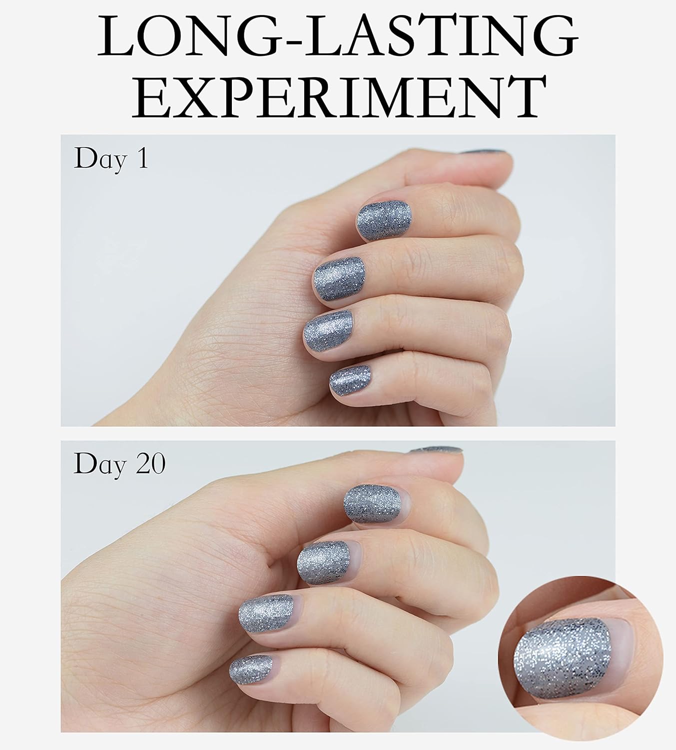 Nail Polish Strips, 32PCS Salon Quality Wraps, Long Lasting Gel Nail Stickers for Women Easy Apply& Remove (White Frost on Cake)