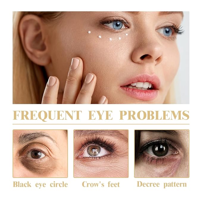 Eye Cream, Collagen Under Eye Cream with Hyaluronic Acid for Dark Circles, Puffy Eyes & Wrinkles, Anti Aging Eye Cream, 1 Fl. Oz