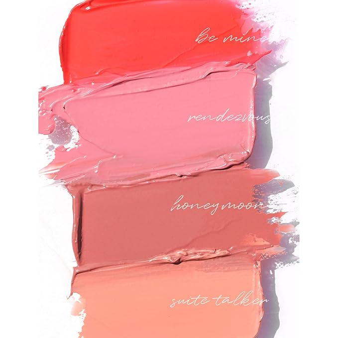 Wander Beauty Double Date Lip & Cheek - Suite Talker/Swipe - 4-in-1 Cream Blush & Lip Tint - Blush, Lip Moisturizer, Lip Balm & Eye Gloss- Multitasking Eye, Cheek & Lip Makeup With Green Tea - 0.07 oz