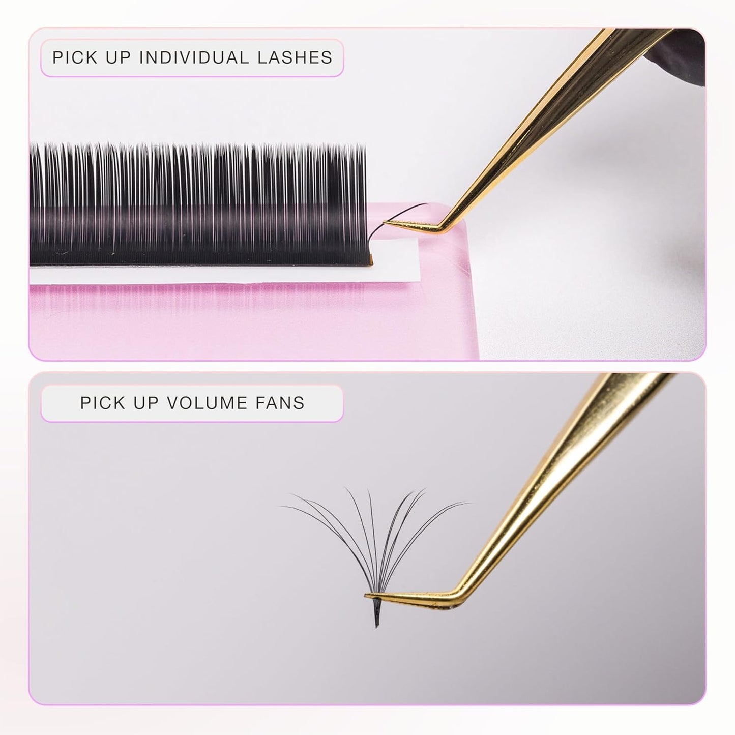 Curacoro Lash Tweezer - Professional & Precision Fiber Tip Grip Lash Tweezers for Eyelash Extensions, Multi Shapes & Purposes Tweezers for Volume, Isolation & Classic Lashes (Galaxy, All The Fluff)