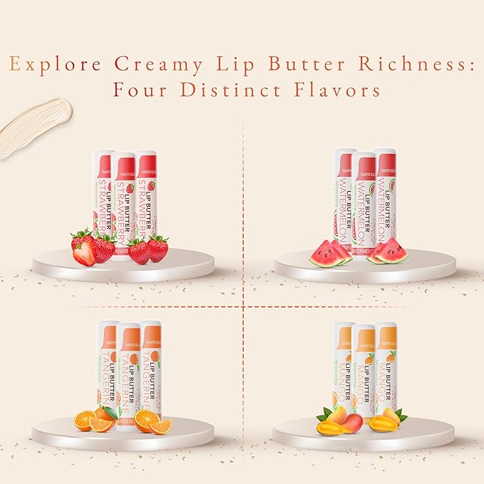 CHAP-LIP Original Lip Balm Hydrating Bulk Chap Stick with Fruit Flavors, Coconut Oil, and Cocoa Butter - Lip Therapy Pack for Men and Women - Gift Set Made in the USA, 24 Pack