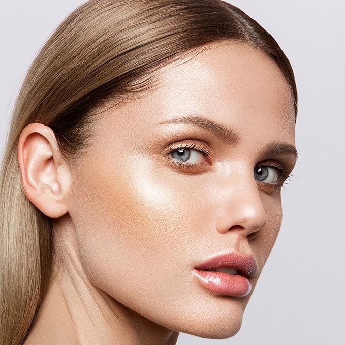 Boobeen Highlighter Makeup Highlighter Palette Powder Shimmer Highlighter Makeup Facial Illuminator Bronzer Palette Waterproof Long Lasting