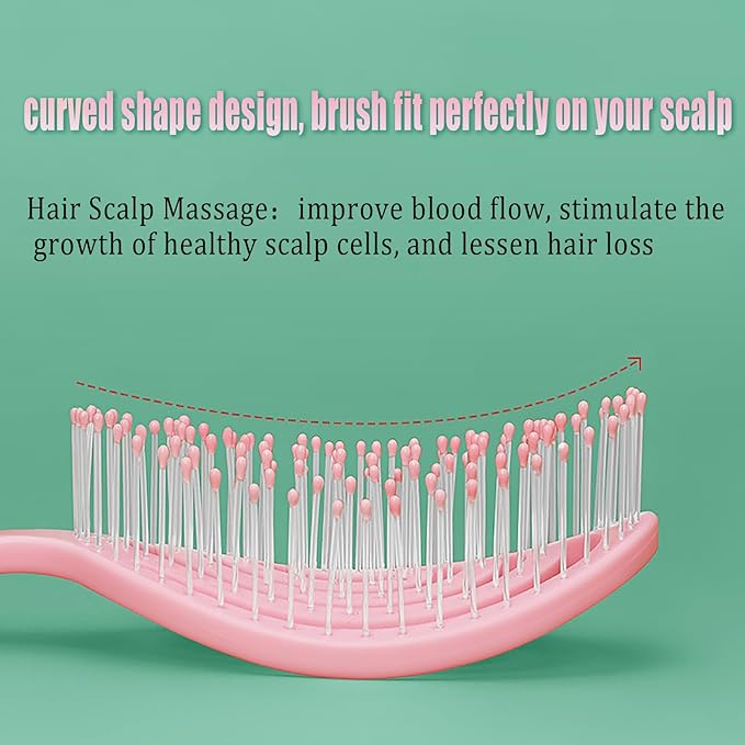 4 Pieces【Ultra-Soft】Baby Fine or Straight Hair Detangling Hair Brush for Kids【Skin-friendly material】Faster Blow Drying Styling Hair Detangling Brush with Flexible Bristles(Food grade ABS)Compact size