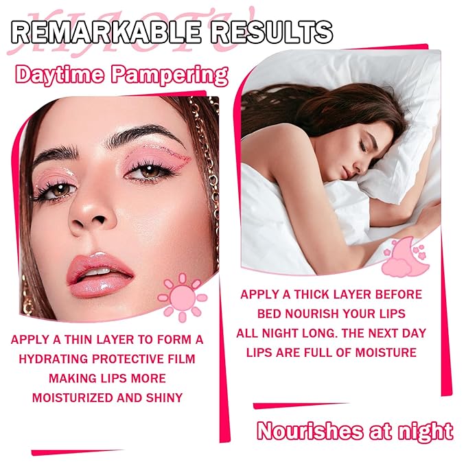 2PCS Plumping Lip Oil Set,Hydrating Lip Plumper Oil,No-Sticky Fuller Lip Oil Reduces Fine Lines,Hydrating Lip Plumping Lip Gloss for Moisturizing Dry Lips