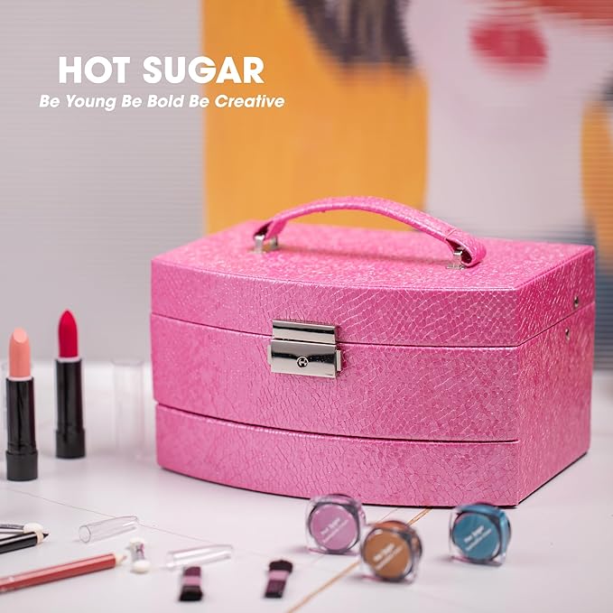 Hot Sugar Girls Makeup Kit for Birthday Gift, All in One Beginner Makeup Kit for Women Full Kit, Christmas Makeup Set for Teens 10 12 13 16 Includes Real Cosmetics and Makeup Tools (Red)