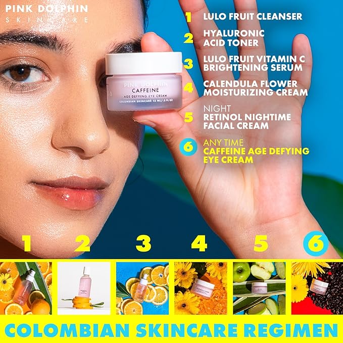 Caffeine Eye Cream for Dark Circles and Puffiness - Age Defying Reduce Fine Lines and Wrinkles - Skin Brightening with Retinol, Aloe Vera, Vitamin C, A, D and E, for Women and Men - 0.5oz