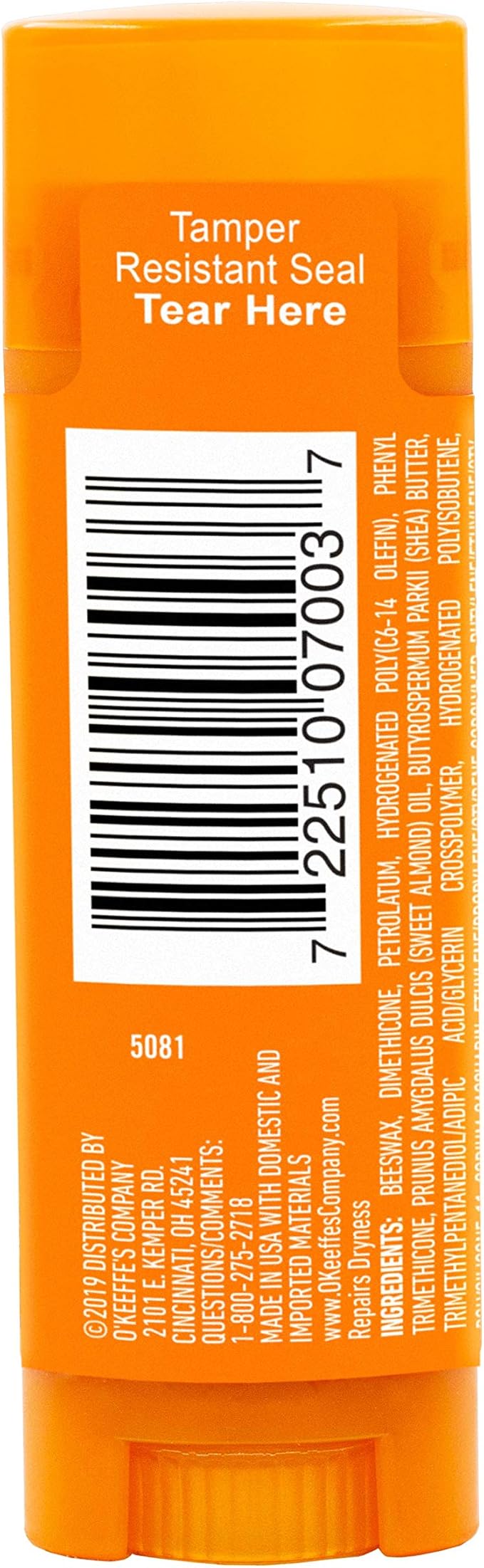 O'Keeffe's Unscented Lip Repair Lip Balm for Dry, Cracked Lips, Stick, (Pack of 9)