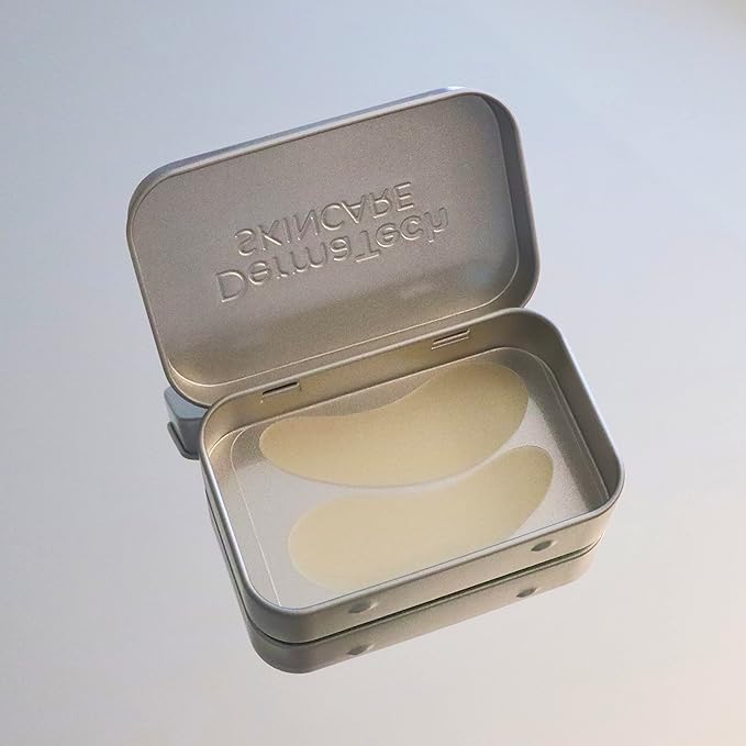 Reusable Under Eye Patches Eco-Friendly Wrinkle Patches with Tin Case | 100% Silicone Reusable Facial Patches | For Puffy Eyes, Dark Circles, Reducing Wrinkles