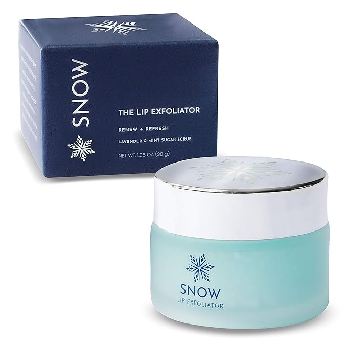 SNOW Lip Exfoliating Sugar Scrub - Lip Scrub Exfoliator for Plump & Soft Lips - Lip Care Product with Jojoba Oil - Moisturize Dry Lips - Lip Care Kit Essential - Lavender & Mint