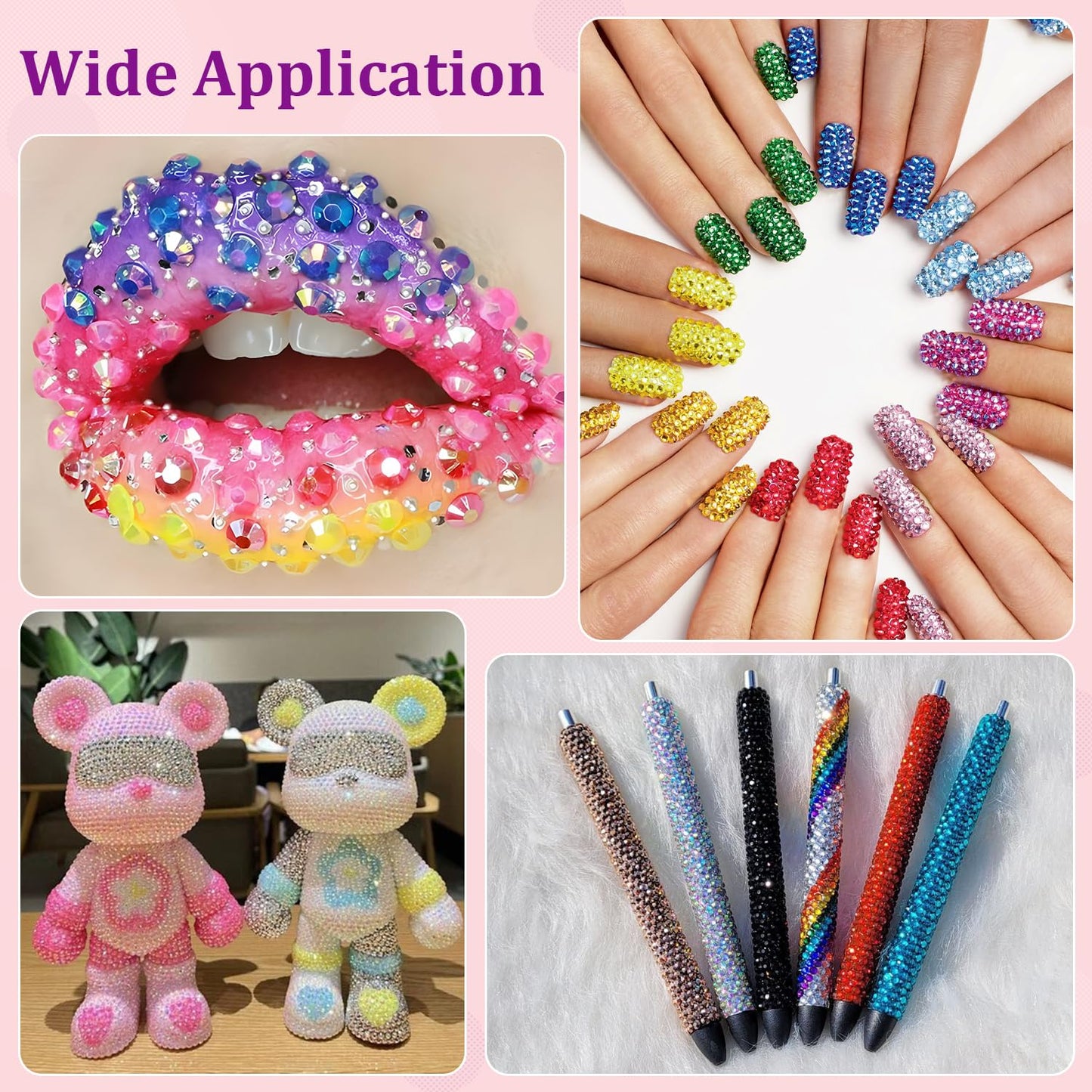 25000Pcs Resin Jelly Rhinestones with Tweezers for Crafting, Dark Purple AB Flatback Gems, Bedazzling Crystal with 3Pcs 10ml B7000 Jewelry Glue for DIY Crafts Clothing Tumblers Shoes Fabric Nail Art