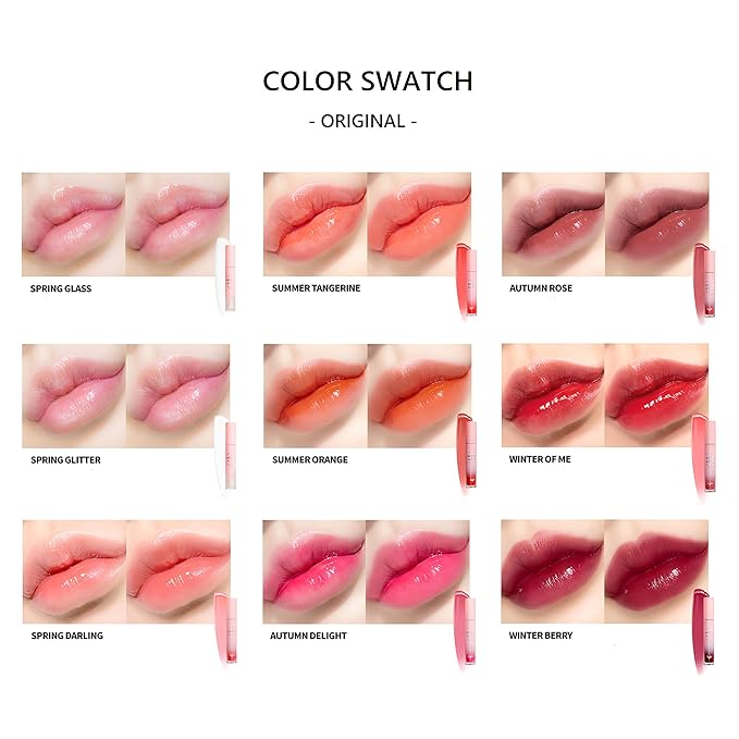 keybo Lip Plumper Dotom Lip Plus 16 Colors, 3 Steps Extreme Plumping Clear Lip Gloss by Essence Lip Care Oil & 16 Color Tints from Korean Makeup (05. Summer Orange)