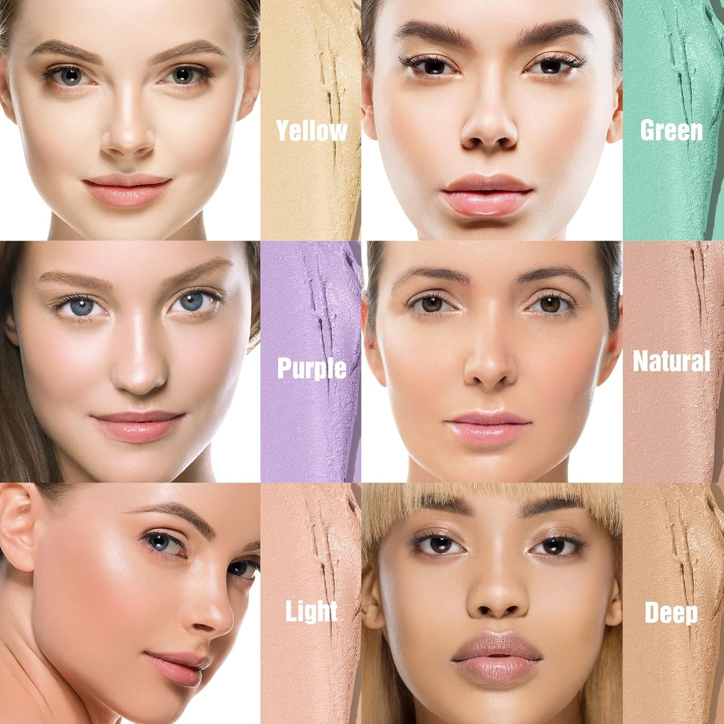 Contour Stick Corrects Skin Tone Bronzer Waterproof Sweat Resistant Concealer Creamy Concealer Purple