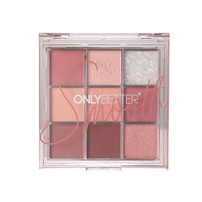Pink Eyeshadow Palette - 9 Shades, Metallic & Shimmers, Long Lasting, Sweatproof & Waterproof