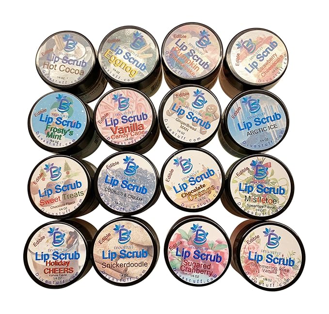 Diva Stuff Ultra Hydrating Lip Scrub for Soft Lips, Gentle Exfoliation, Moisturizer & Conditioner, ¼ oz - Made in the USA (Holiday Cheers Kahlua)