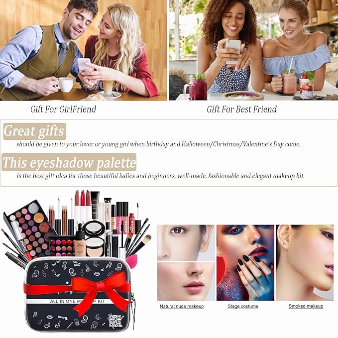 Makeup Kit for Women Full Kit, 26PCS Multi-Purpose Makeup Kit All-in-One Makeup Gift Set Makeup Essential Starter Kit, Compact and Lightweight Design for Girls, Women