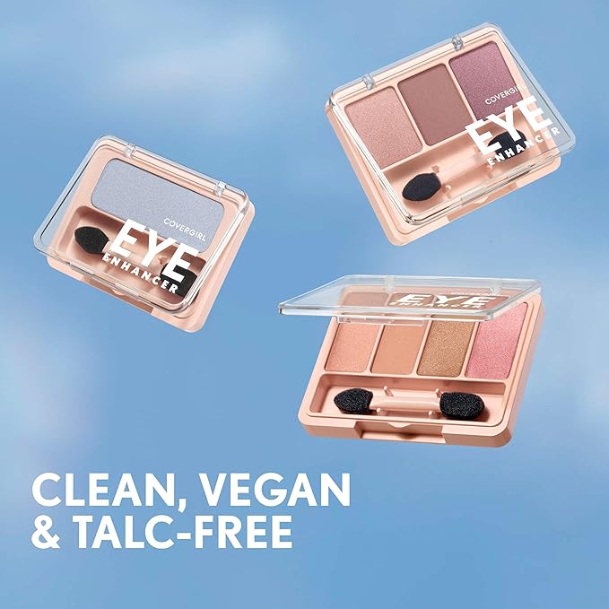 COVERGIRL Eye Enhancer, Midnight Glimmer, Eyeshadow Mono, Easy to Wear, Clean & Vegan, Talc-Free, Matte & Shimmer Finishes, Smudge-Proof, 0.09oz