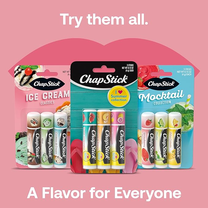 ChapStick Summer Variety Lip Balm Pack in Joyful Flavors- 0.15 Oz x 18 Sticks