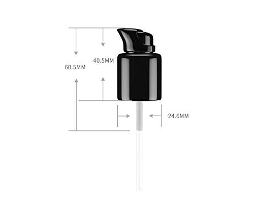 10PCS 410/20mm Plastic Replacement Pump Top Head Cosmetic Liquid Foundation Makeup Pump Replacement with Rotate Lock and Cover for Foundation Lotion Essence (Black)