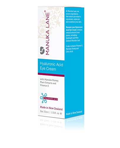 Hyaluronic Acid Eye Cream with Plant Extracts, Manuka Honey, Eye Bright Extract & Vitamin E | Plant Based Formula | Carefully formulated to keep your eyes bright and healthy!