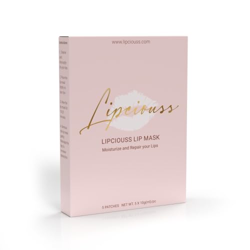 Lip Mask by Lipciouss - Hydration & Rejuvenation for Dry & Chapped Lips with Collagen, 5 Count (Pack of 1)