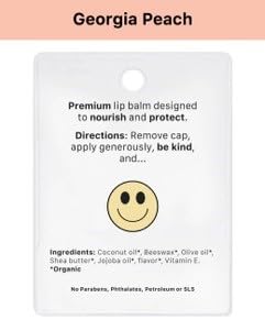 Kind Lips Lip Balm - Nourishing & Moisturizing Lip Care with Shea Butter, Beeswax & Vitamin E | Georgia Peach Flavor | 0.15 Oz (Pack of 5)
