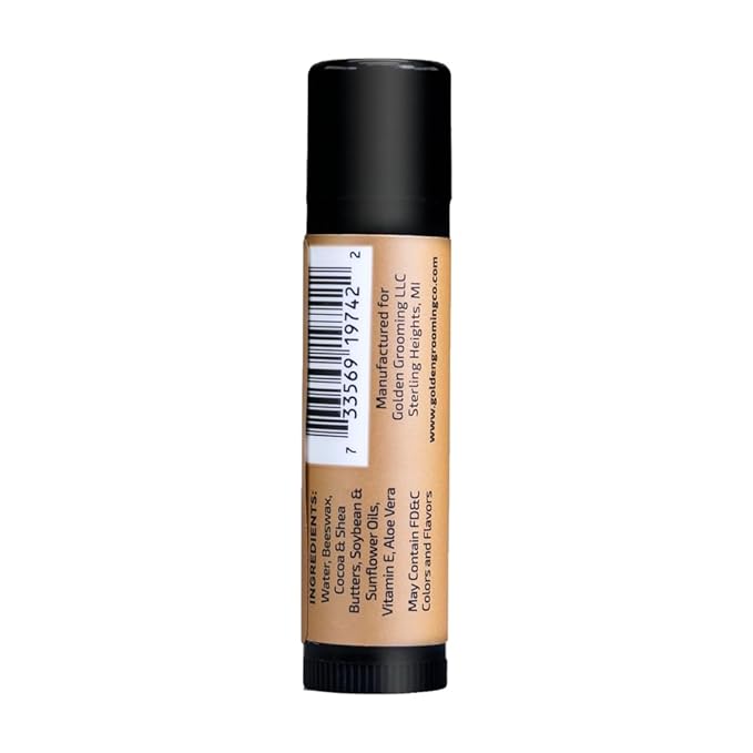 Golden Grooming Co. Lip Balm Set for Men - Soothing & Moisturizing Lip Balms for Dry, Cracked, Chapped Lips - Infused with Aloe Vera & Vitamin E - Vanilla Scent - Pack of 10