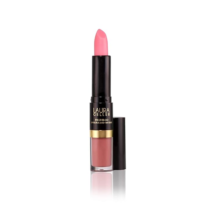 LAURA GELLER NEW YORK Prep-n-Go 2-in-1 Lip Scrub and Lip Oil Tint, Lip Hydrating Oil and Exfoliator, Finish Line