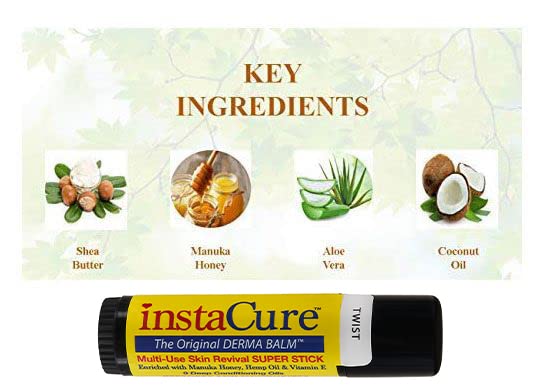 InstaCure's Original Nose Balm with Manuka Honey. Fast Relief for Cracked, Dry & Sore Noses + InstaCure Original Derma Balm Jumbo-Sized Skin Revival Tube. Soothes & Heals Dry, Irritated Skin