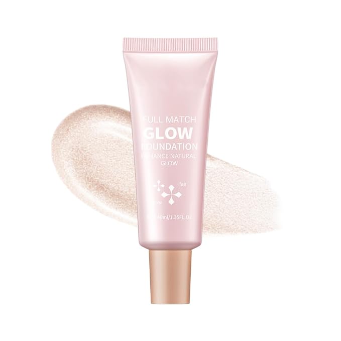 Full Match Glow Foundation, Enhance Foundation Natural Glow, Professional Coverage for a Flawless Look (Fair, Large)