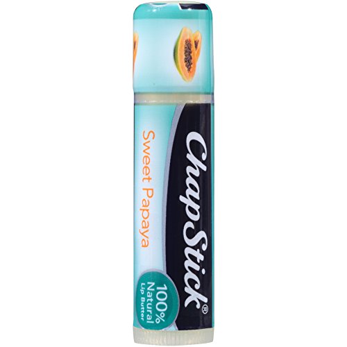 ChapStick 100% Natural Lip Butter Green Tea Mint and Sweet Papaya Lip Balm Tubes Variety Pack - 0.15 Oz Each (Pack of 2)