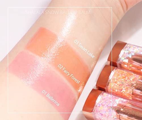 Sparkle Cute Changes Color Lip Balm #03 Swan Lake｜Colored Lip Cream Lip Gloss, Glitter Lip Care Lip Pack Birthday Gift Glitter Gift Sequin Shiny Spangle Lipbalm crema de labios de color
