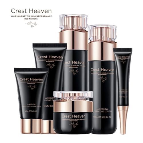 Women 6-Piece Facial Kit for Radiant Skin Care, Facial Care, Face Moisturizing and Anti-aging Skin Care luxeGlow