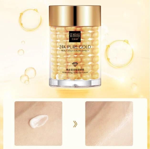 24K Gold Eye Cream For Deep Hydrating, Anti-Aging Gold Eye Cream For Dark Circles And Puffiness,Moisturizing Lightenex Gold Cream Lifting Eye SENANA (1 PACK)