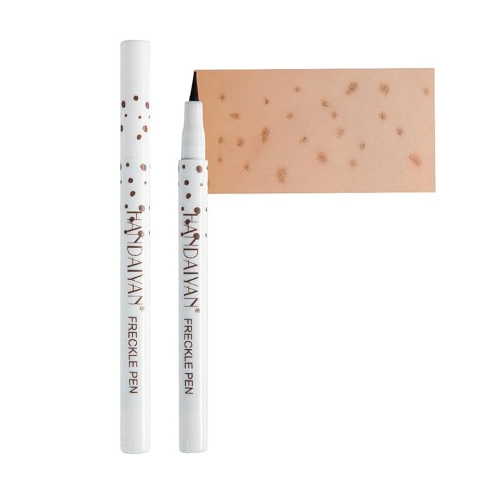 Freckle Pen 4 Colors Natural Freckle Pen Fake Freckle Pen Waterproof Long Lasting Soft Spots Natural Relaxing Sun Makeup (Chestnut)