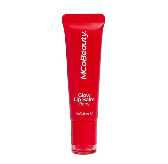 MCoBeauty Glow Lip Balm, Berry, Nourishing Tint for Luscious Lips, Vegan, Cruelty Free Cosmetics
