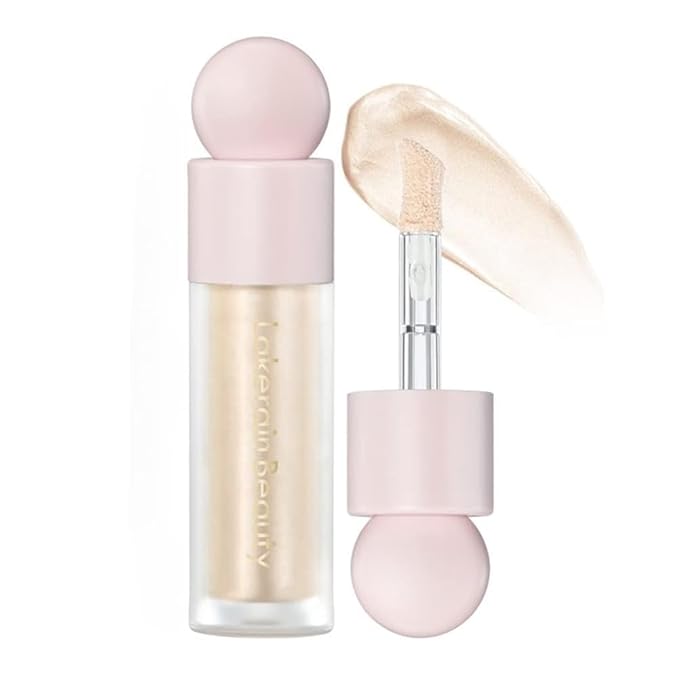 Liquid Highlighter, Contour Stick Makeup Highlighter for Face, Waterproof Luminous Lotion, Silky Smooth Glitter Highlighter Makeup Stick, Multi-Use Body Shimmer Liquid Bronzer 01# MOONLIGHT