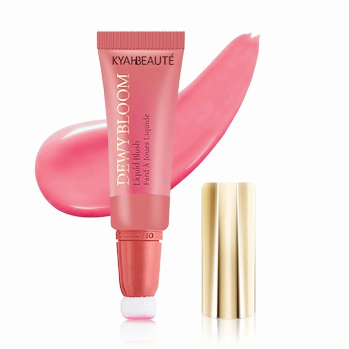 Mysense Liquid Blush Makeup Wand, Soft Cream Blush for Cheeks Tint, Matte Blush Contour Wand with Cushion Applicator, Dewy Finish, Weightless, Fresh Natural-Looking, 103 Rosa-Cool Pink, 0.34fl.oz