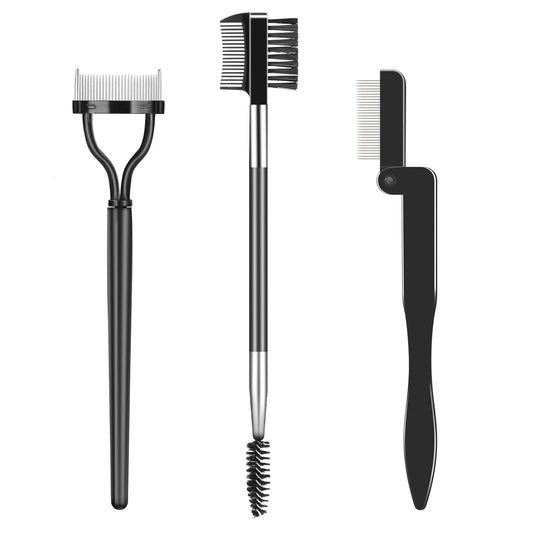 3PCS Eyelash Comb Lash Separator Brow Brush & Eyebrow Spoolie for Removes Clump Mascara
