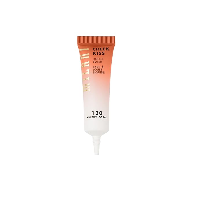 Milani Cheek Kiss Liquid Blush Makeup - Blendable & Buildable Cheek Blush, Lightweight Liquid Blusher and Cheek Color (Cheeky Coral)