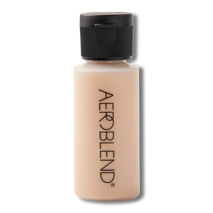 AEROBLEND Airbrush Foundation Makeup (O50) Professional, Water-Based, Buildable, Long-wearing, For all skin types, 1 oz