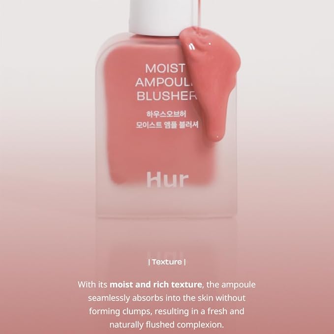 Moist Ampoule Blusher, Buildable Water-based Formula, Infused with over 50% moisture essence, no tackiness, long-lasting moisture, weightless feel (01 Nude Beige, 20ml)