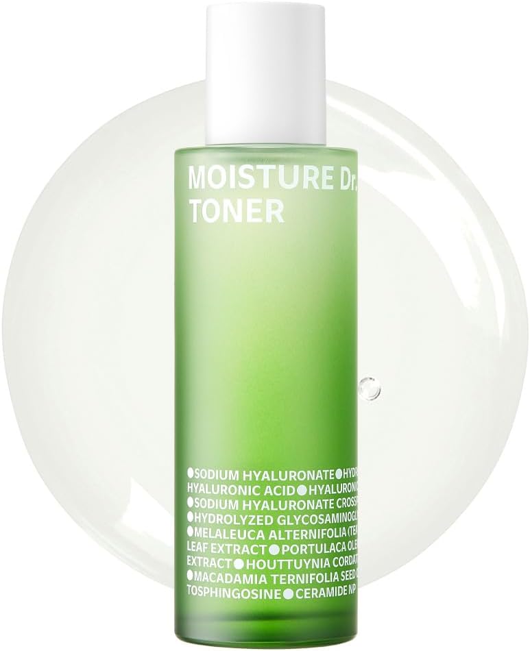 ISOI Moisture Dr. Soothing Toner, Lightweight Hydrating Toner for The Face with Tea Tree Ceramide & Hyaluronic Acid for Skin Barrier Support, Korean Skin Care (4.39 fl. oz/130ml)