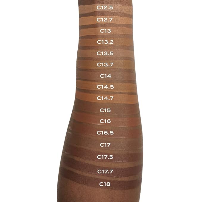 Makeup Revolution Conceal and Define Concealer, Full Coverage & Matte Finish, C17.7 for Dark/Deep Skin Tones, Vegan & Cruelty-Free, 0.7 Fl Oz