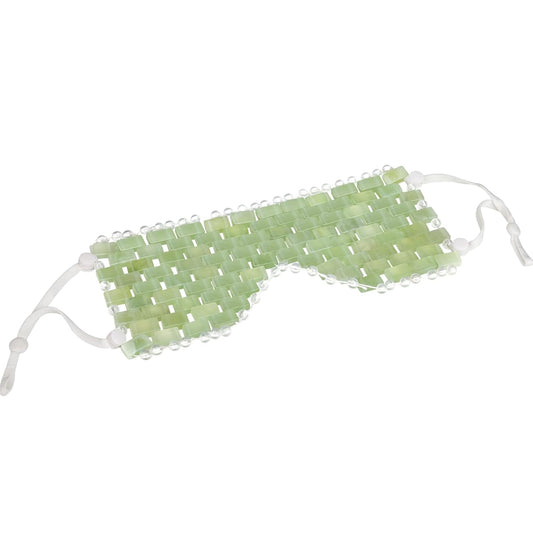 Jade Eye Mask - with Adjustable Strap for face 100% Natural Gemstone Jade Sleep Mask for Hot & Cold Anti Aging Therapy by LazyGa