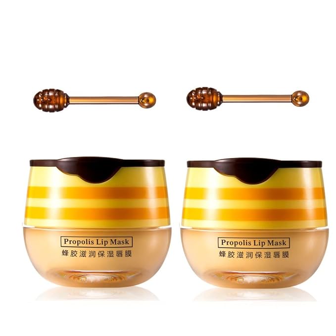 Lip Balm Honey Pot, Honey Moisturizing Lip Mask Reduces Lip Lines,Prevention Dry and Cracked Lip Scrubs Exfoliator.
