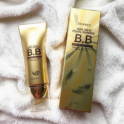 Deoproce Snail Galac Pearl Shining BB Cream SPF50+/PA+++ Skin Tone Correction, Blemish Covering, UVA/UVB Block reduction in appearance of fine lines (#23 Sand Beige)