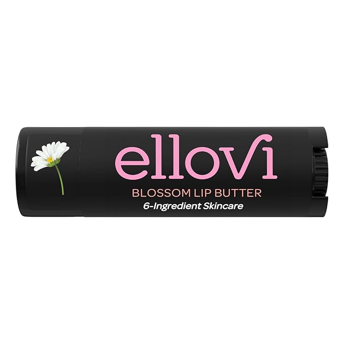 Natural Lip Butter Lip Balm - Blossom - Pure Enough to Eat - Made With Just 6 Vegan Ingredients - Moisturizing Lip Care for All Day Hydration (Single)
