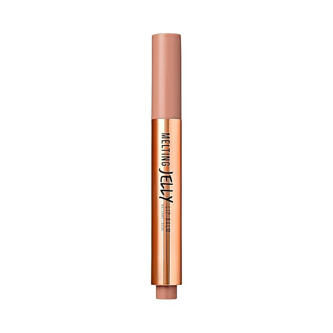 KISS NEW YORK Professional Melting Jelly Lip Balm, High Shine & Moisturizing Lip Stick, Long Lasting, Plumping Effect Look, Non-Sticky & Not Cakey, Easy Application & Natural Coverage (Brown Sugar)