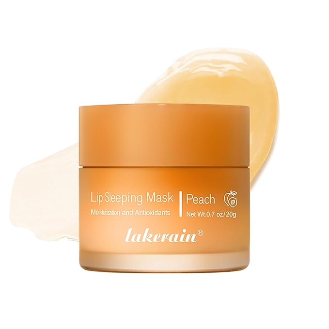 Lip Mask Sleeping,Nourish Hydrate Lip Mask,Lip Oil,Lip Balm, Lip Skin Care,Hydrating, Moisturizing Lip Lines Night Sleep Anti-chapped Lip Cream (Peach)