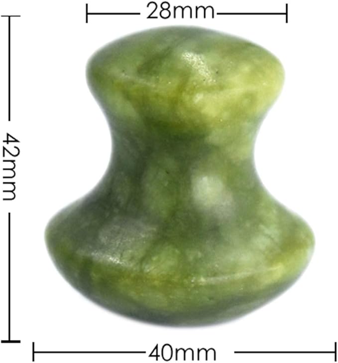2 Pcs Mushroom Jade Gua Sha Facial Tools, Jade Roller Guasha Massage Green Jade Stone Mushroom Shaped Face Lift Remove Wrinkles Massager for Women Spa, Massage Knobs for Body Relaxing